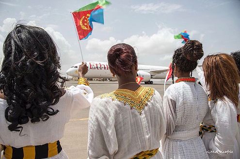 So beautiful  Family members reunited  First Ethiopian flight in 20 years landed