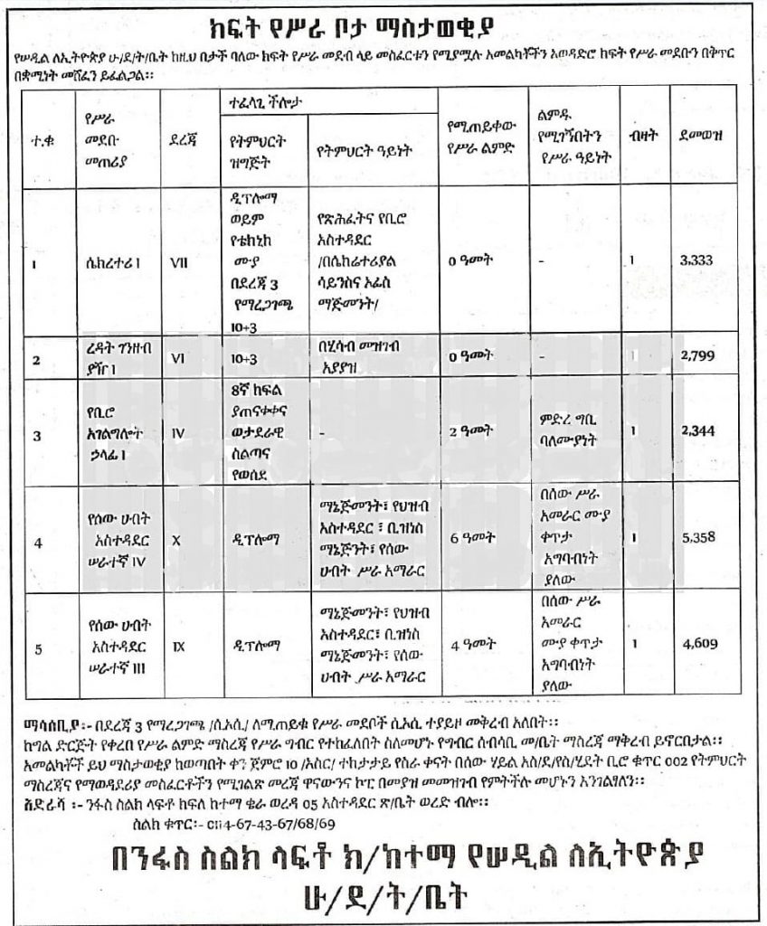 Addis zemen jobs 11 2020