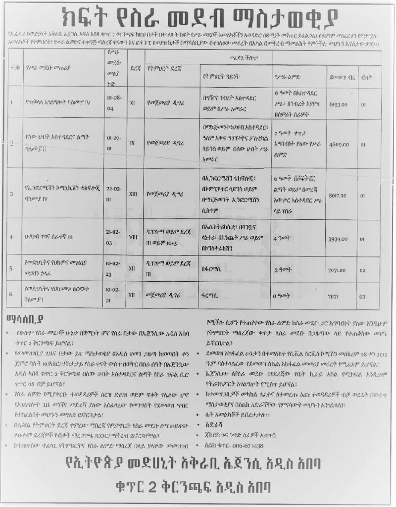 Addis zemen vacancy 2020 addis jobs