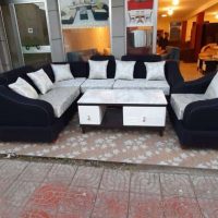 Contemporary Black and White Sectional Sofa