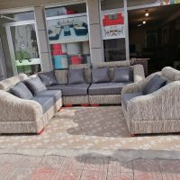 Dark Beige and Grey Sectional Sofa