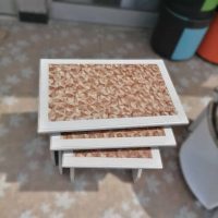 White and Brown Mini Coffee Table