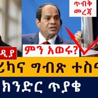 [ጥብቅ መረጃ] አሜሪካ እና ግብጽ ተስማሙ | የእስክንድር ጥያቄ | Joe Biden and Al-sisi talked recent GERD dam issues